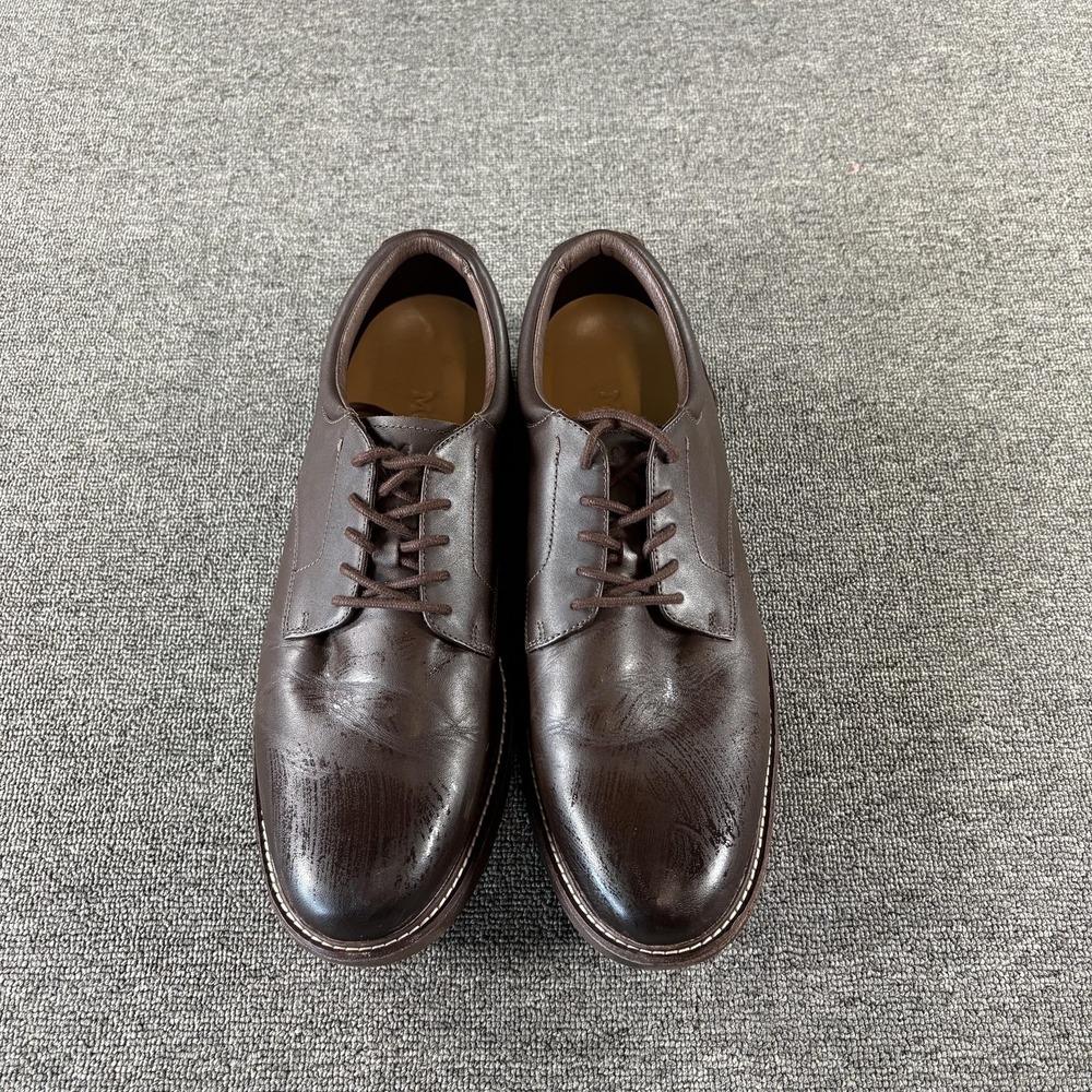 Mozo Shoes Mens Size 13 Brown Leather Slip Resistant Lace Up Work Sneakers